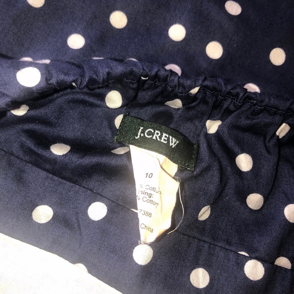 J Crew navy white polka dot lined halter top Sz 10 - Picture 7 of 8